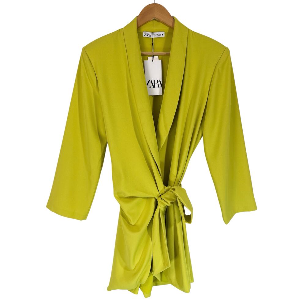 Zara Lime Green Wrap Midi Dress